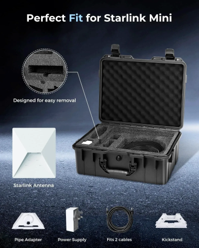 Кейс Starlink Mini IP67, водонепроницаемый, жесткий, портативный, защитный чехол для спутниковой антенны фото 3