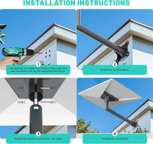 Комплект для настенного крепления Starlink v3 и v4 для физлиц фото 2